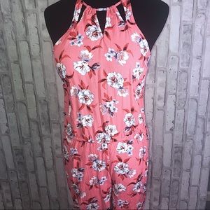Pink, floral romper from Aeropostale